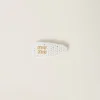 White Woven Fabric Hair Clip | Miu Miu