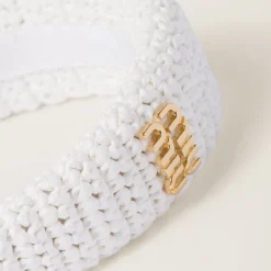 White Woven Fabric Headband | Miu Miu