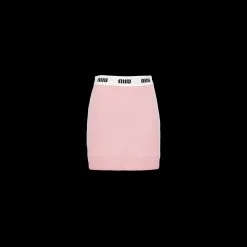 White/alabaster Pink Cashmere Skirt | Miu Miu