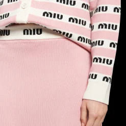 White/alabaster Pink Cashmere Skirt | Miu Miu