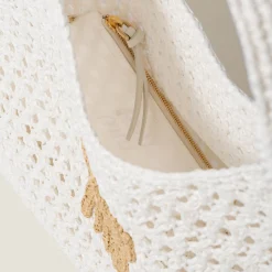 White/beige Woven Fabric Hobo Bag | Miu Miu