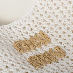 White/beige Woven Fabric Hobo Bag | Miu Miu