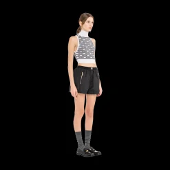 White/black Cashmere And Silk Turtleneck Top | Miu Miu