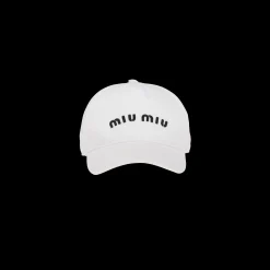 White/black Drill Baseball Cap | Miu Miu