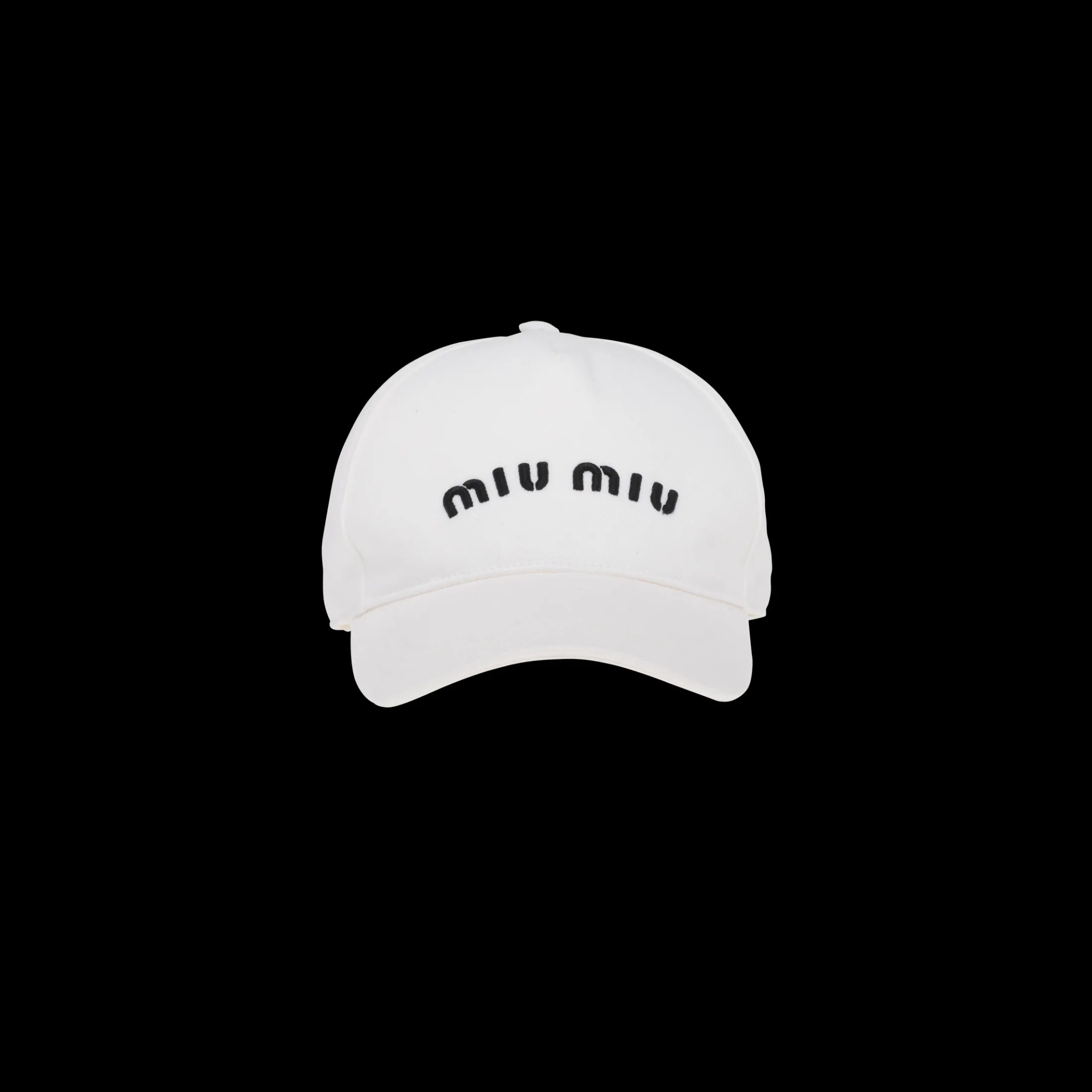 White/black Drill Baseball Cap | Miu Miu