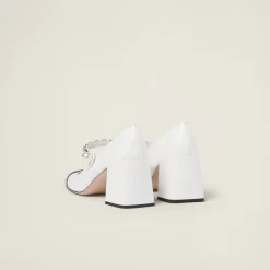 White/black Patent Leather Pumps | Miu Miu