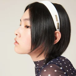 White/black Plexiglas Headband | Miu Miu