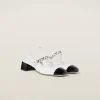 White/black Two-tone Patent Leather Slingback Pumps | Miu Miu