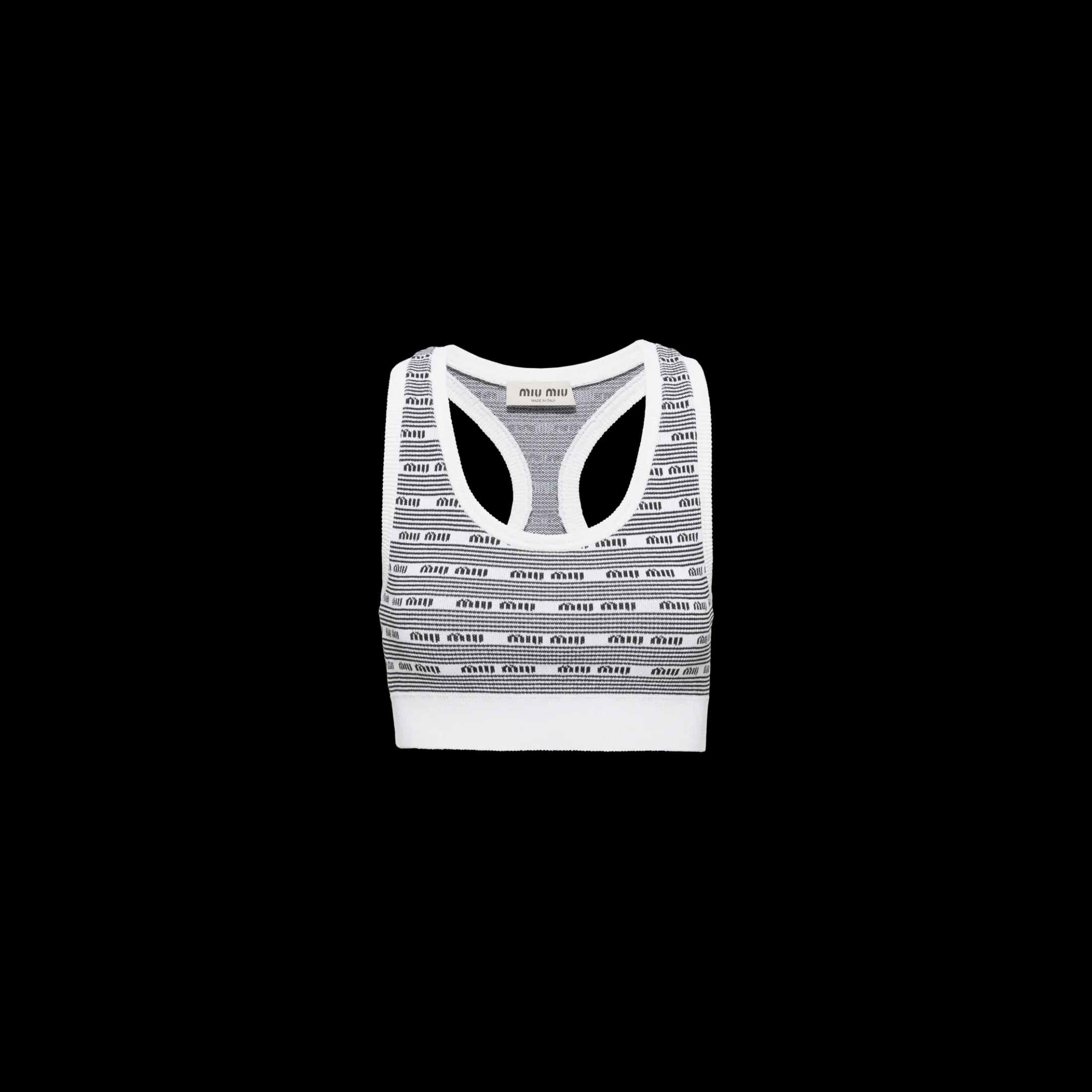 White/black Viscose Top | Miu Miu
