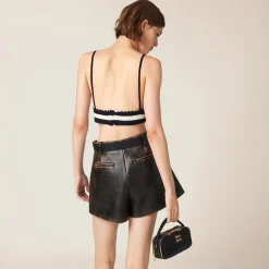 White/blue Cotton Bralette | Miu Miu