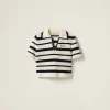 White/blue Cotton Knit Polo Shirt | Miu Miu