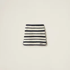 White/blue Cotton Miniskirt | Miu Miu