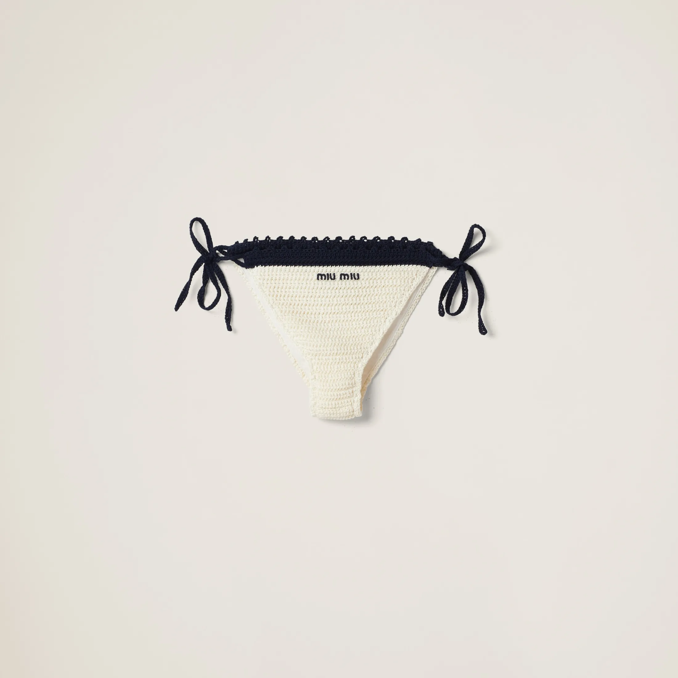 White/blue Cotton Panties | Miu Miu