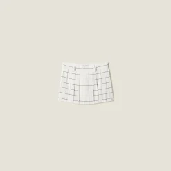 White/blue Striped Sablé Miniskirt | Miu Miu