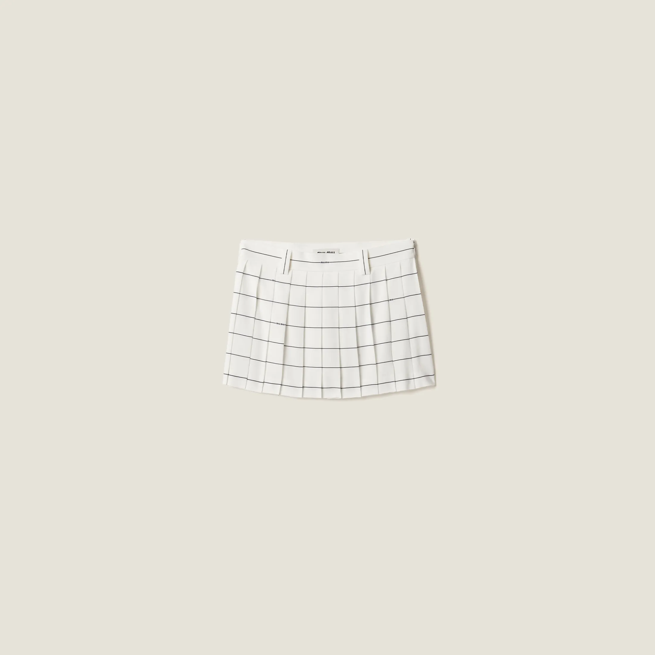 White/blue Striped Sablé Miniskirt | Miu Miu