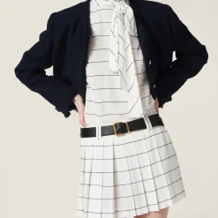 White/blue Striped Sablé Miniskirt | Miu Miu