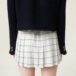 White/blue Striped Sablé Miniskirt | Miu Miu