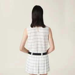 White/blue Striped Sablé Top | Miu Miu