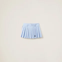 White/light Blue Gingham Check Skirt | Miu Miu