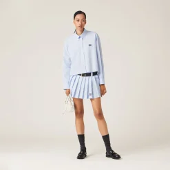 White/light Blue Gingham Check Skirt | Miu Miu