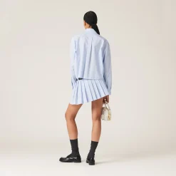 White/light Blue Gingham Check Skirt | Miu Miu