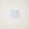 White/light Blue Poplin Boxer Shorts | Miu Miu