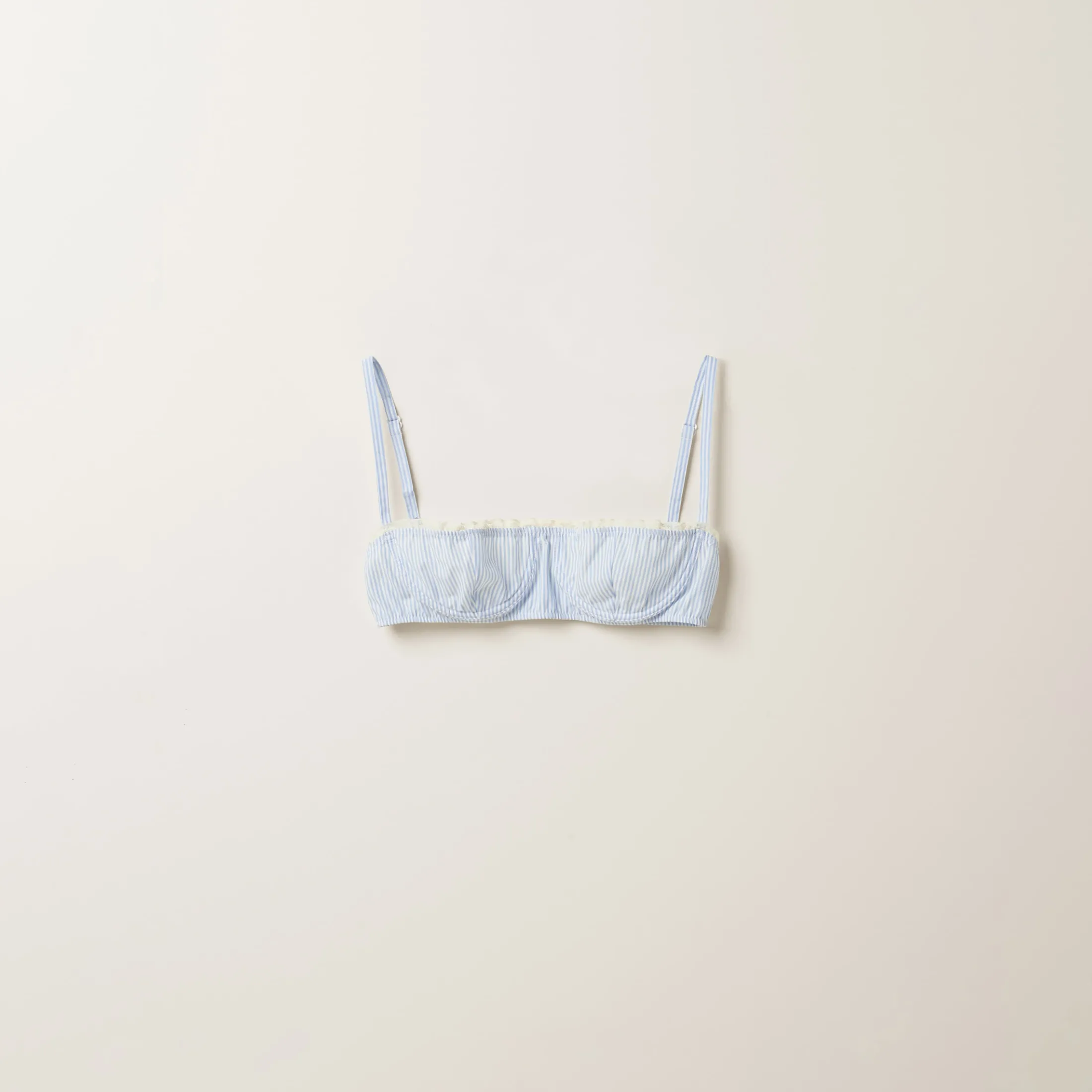 White/light Blue Poplin Bra | Miu Miu