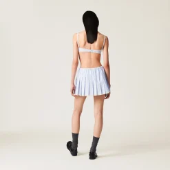White/light Blue Poplin Miniskirt | Miu Miu