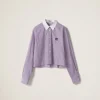 White/mauve Striped Shirt | Miu Miu