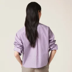 White/mauve Striped Shirt | Miu Miu