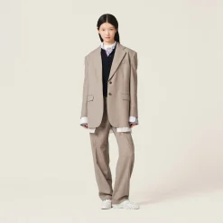 White/mauve Striped Shirt | Miu Miu