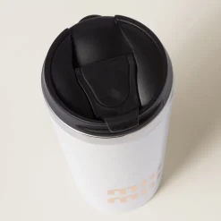White/platinum Stainless Steel Thermal Cup, 450 Ml | Miu Miu