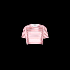 White/red Cotton T-shirt With Printed Logo | Miu Miu
