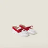 White/red Unlined Bleached Two-tone Leather Loafers | Miu Miu