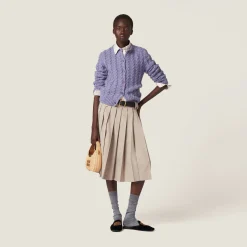 Wisteria Wool And Cashmere Knit Cardigan | Miu Miu