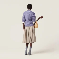 Wisteria Wool And Cashmere Knit Cardigan | Miu Miu
