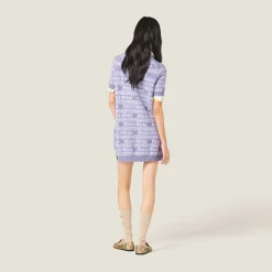 Wisteria Wool And Cashmere Dress With Logo | Miu Miu