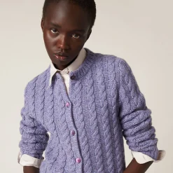 Wisteria Wool And Cashmere Knit Cardigan | Miu Miu