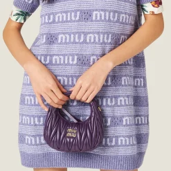 Wisteria Wool And Cashmere Dress With Logo | Miu Miu