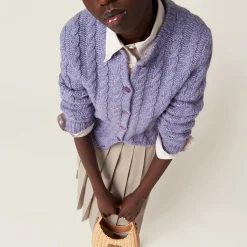 Wisteria Wool And Cashmere Knit Cardigan | Miu Miu