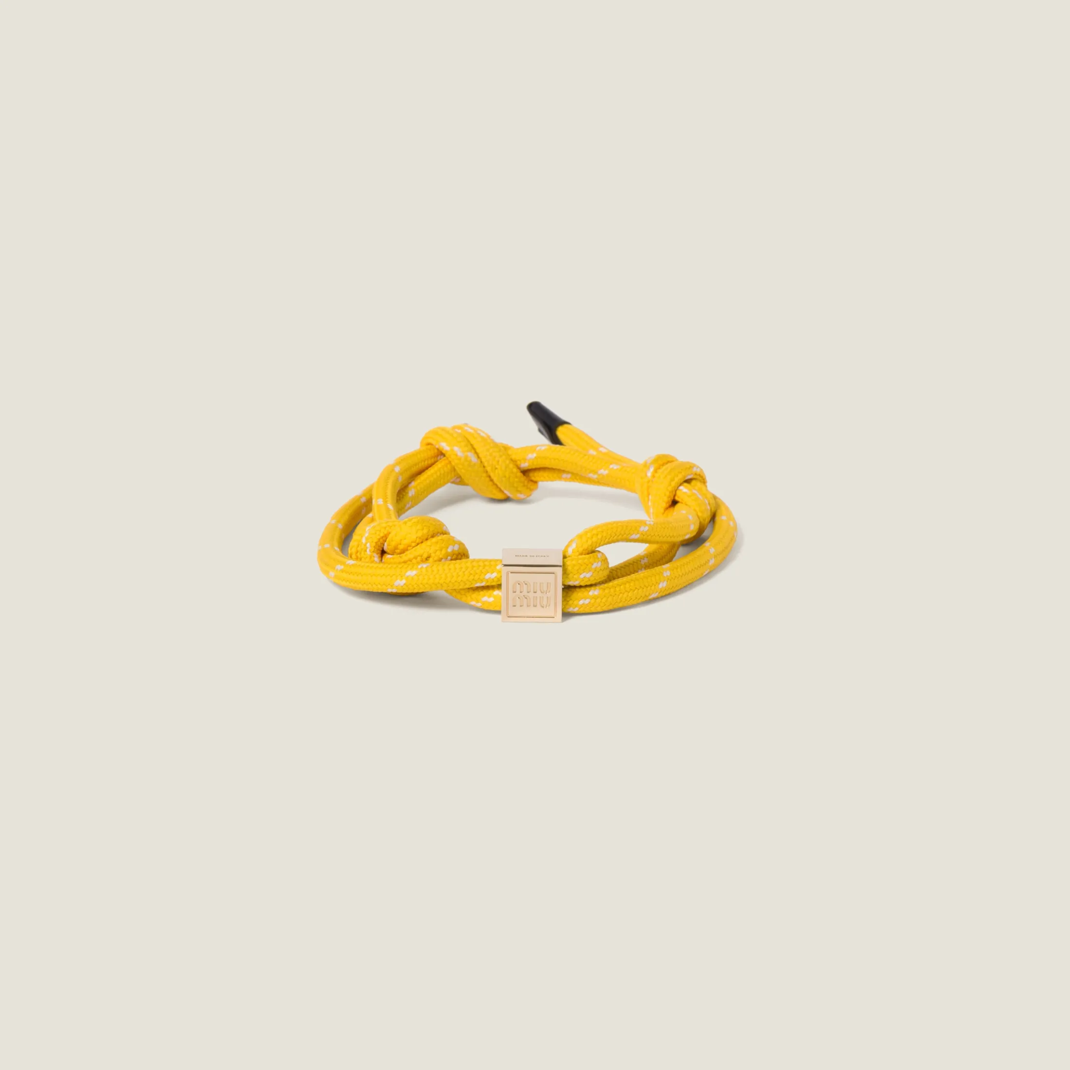 Yellow Cord And Nylon Bracelet | Miu Miu