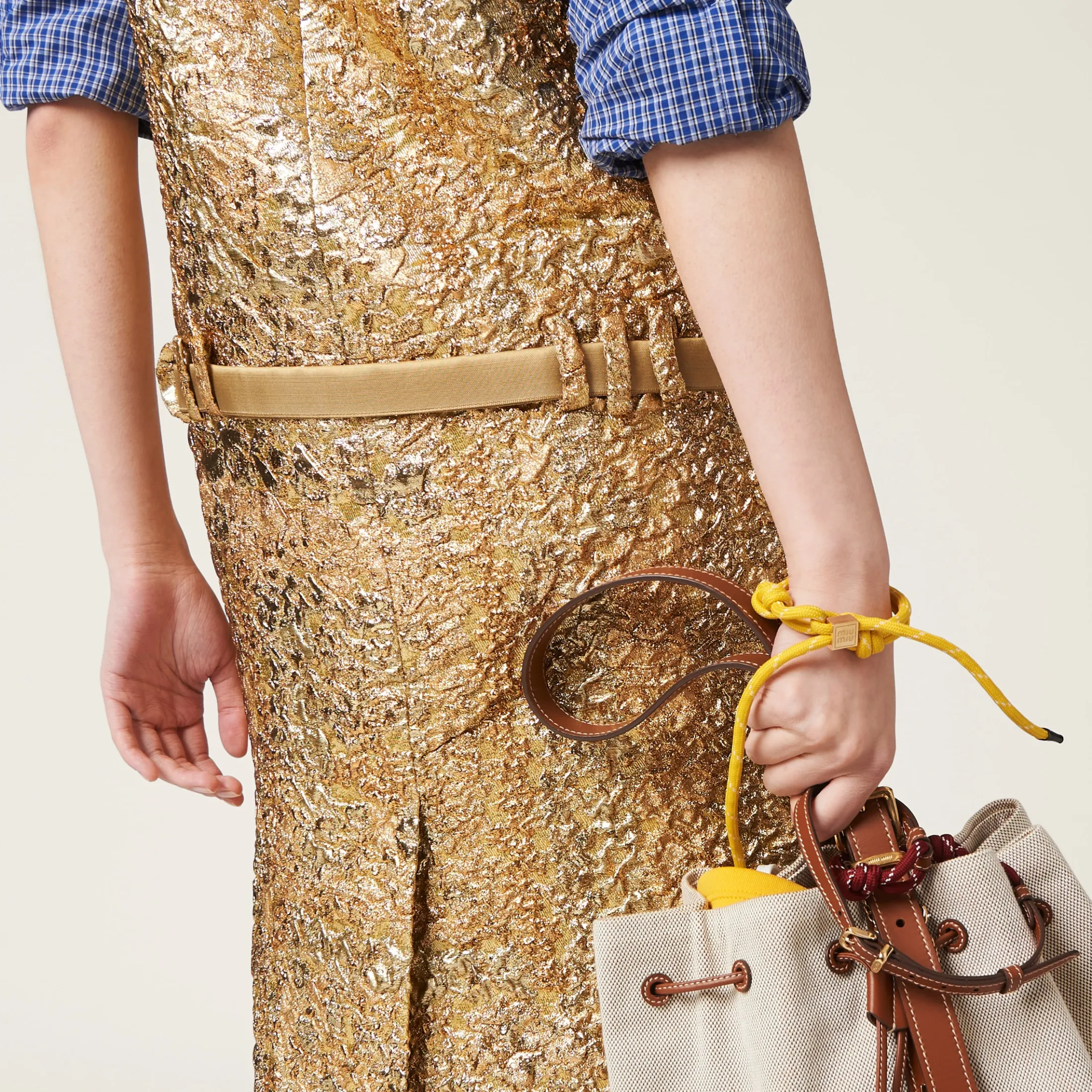 Yellow Cord And Nylon Bracelet | Miu Miu