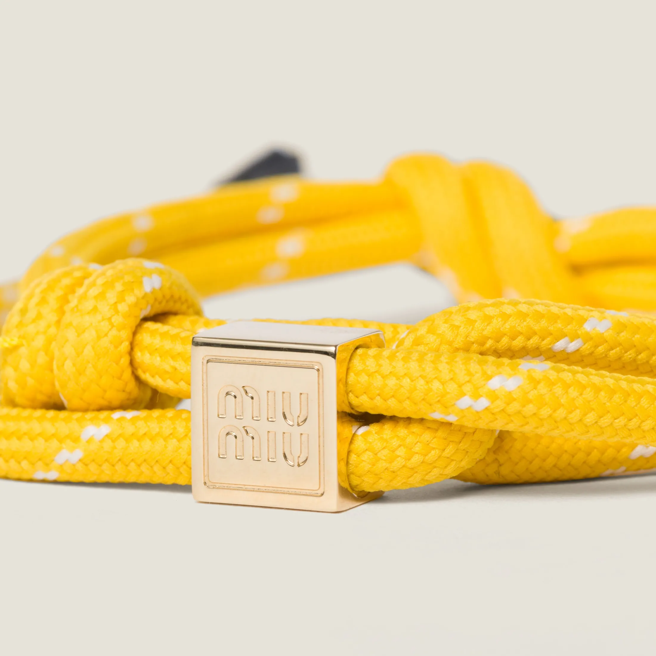 Yellow Cord And Nylon Bracelet | Miu Miu
